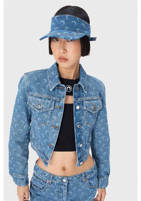 moon laser denim visor woman blue MARINE SERRE | UHG037A CDEN0002BL05
